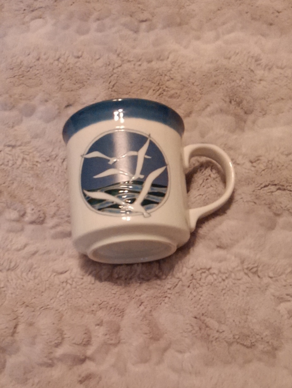 Blue Seagull Ceramic Coffee Mug